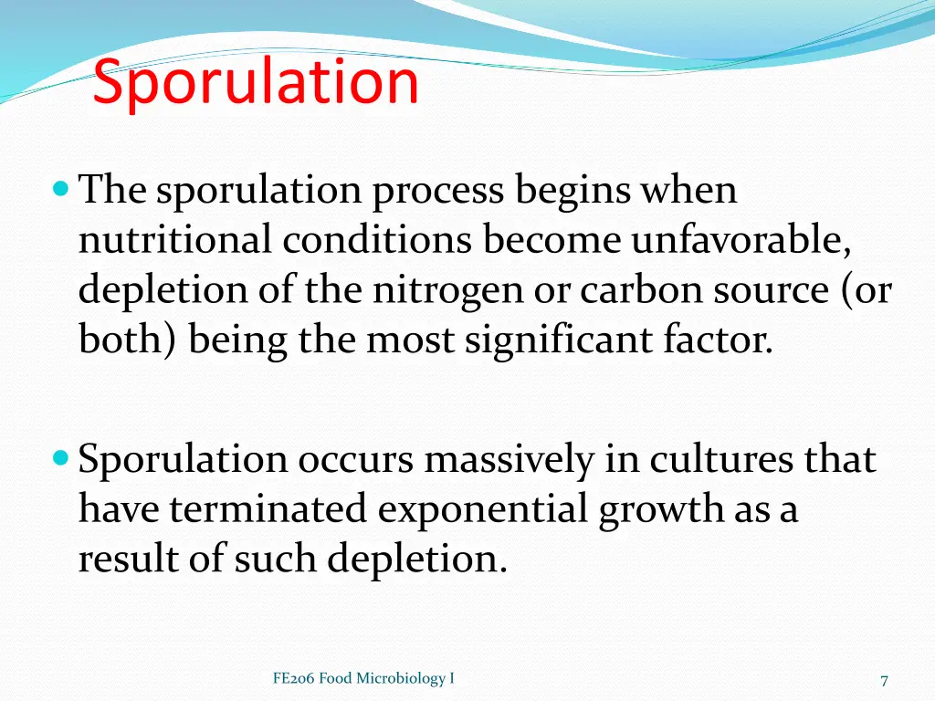 sporulation