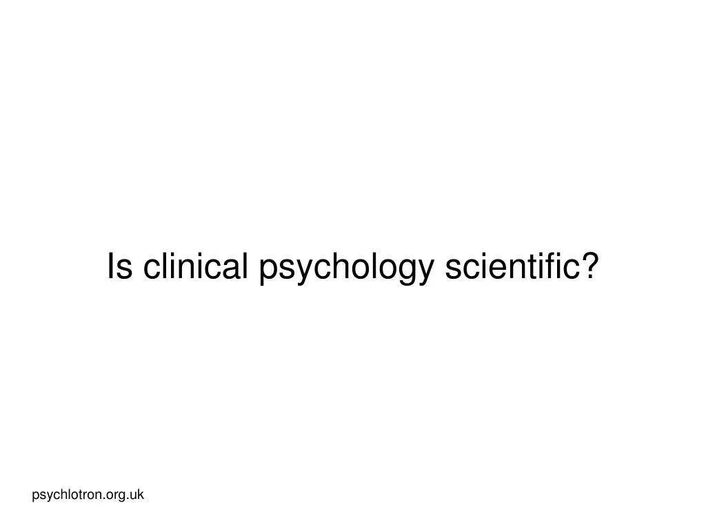 is clinical psychology scientific