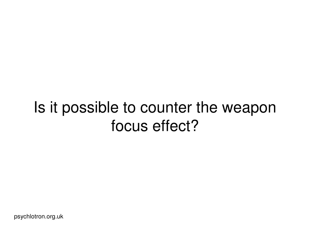 is it possible to counter the weapon focus effect