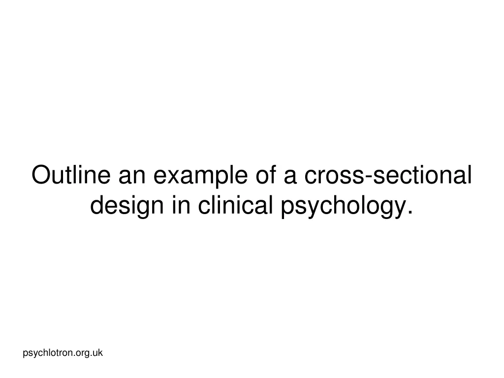 outline an example of a cross sectional design