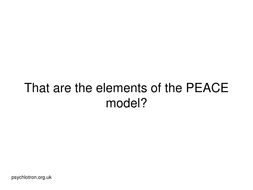 that are the elements of the peace model