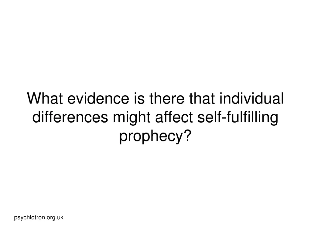 what evidence is there that individual