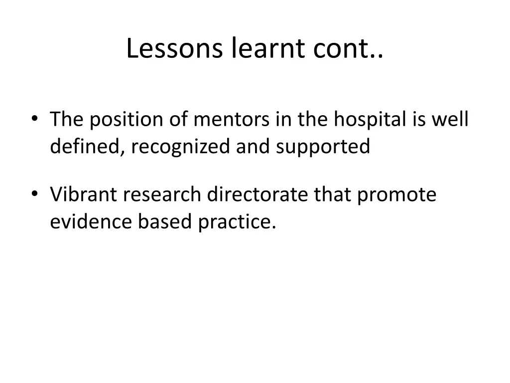 lessons learnt cont 1