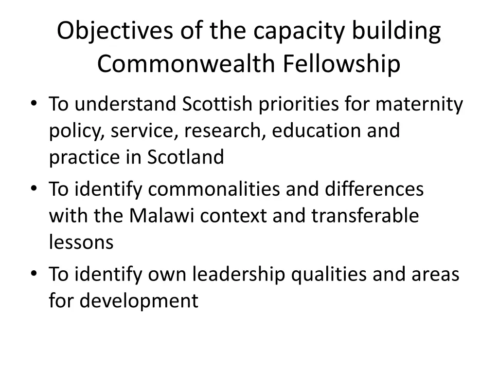 objectives of the capacity building commonwealth