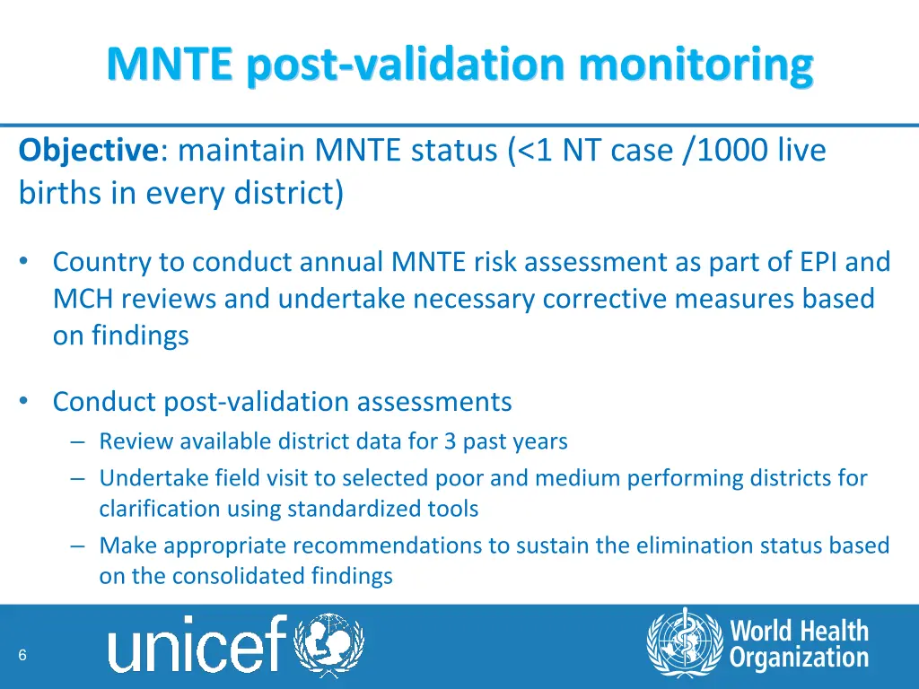 mnte post validation monitoring