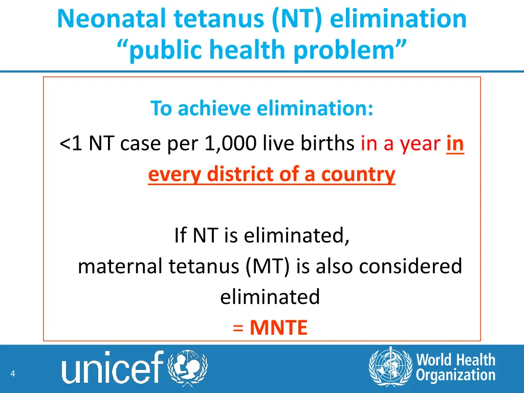 neonatal tetanus nt elimination public health