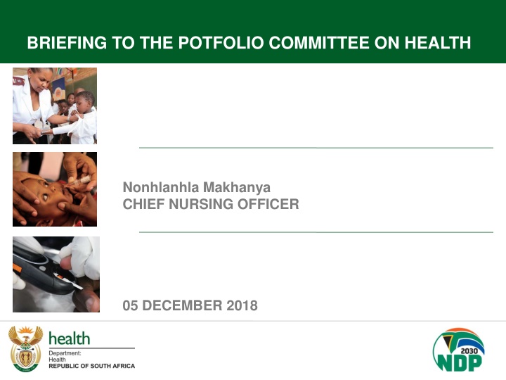 briefing to the potfolio committee on health