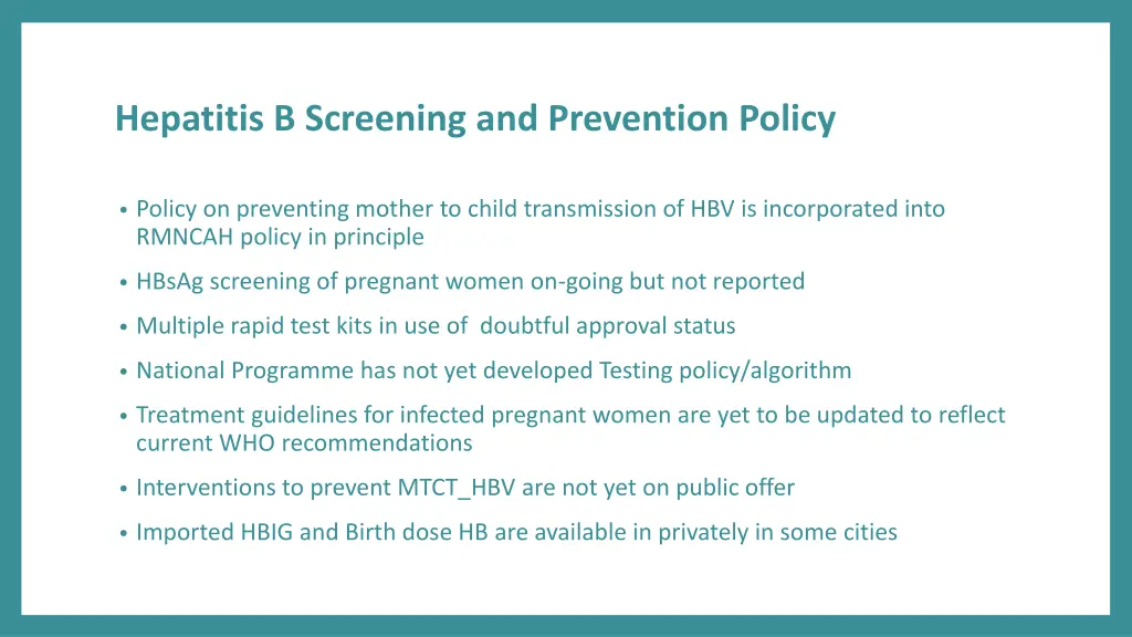 hepatitis b screening and prevention policy 1