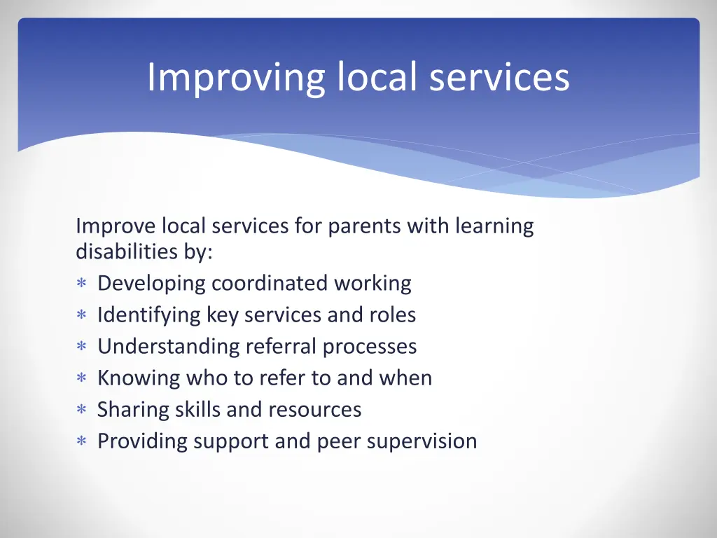 improving local services