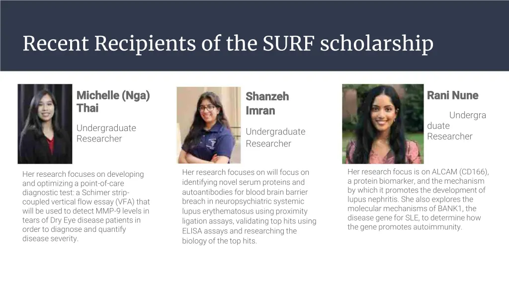 recent recipients of the surf scholarship