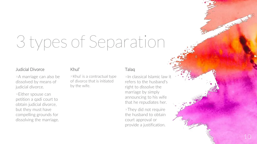 3 types of separation