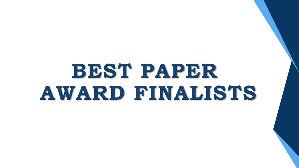 best paper award finalists