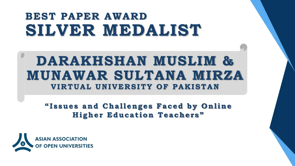 best paper award silver medalist 1