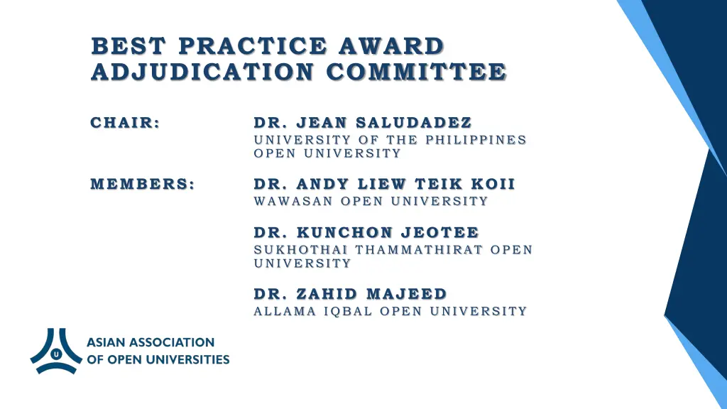 best practice award adjudication committee