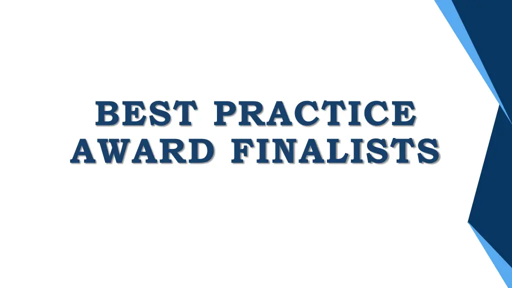 best practice award finalists