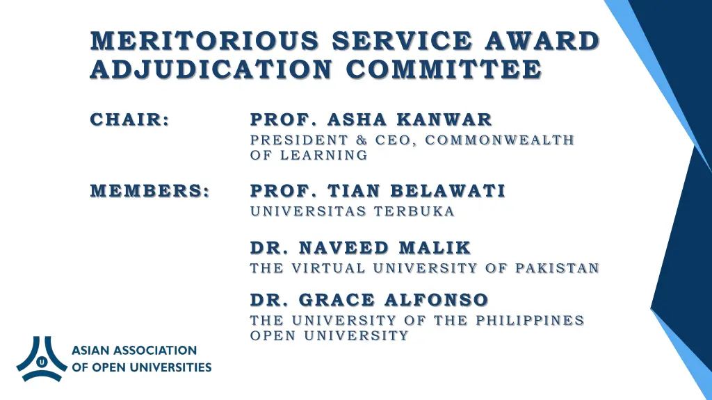 meritorious service award adjudication committee