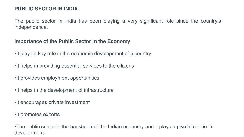 public sector in india