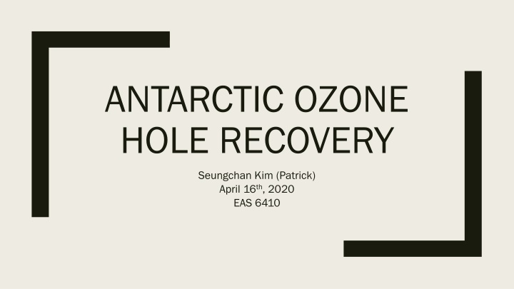 antarctic ozone hole recovery