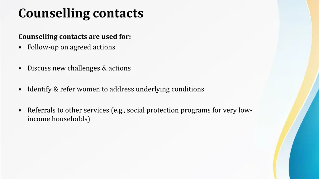 counselling contacts