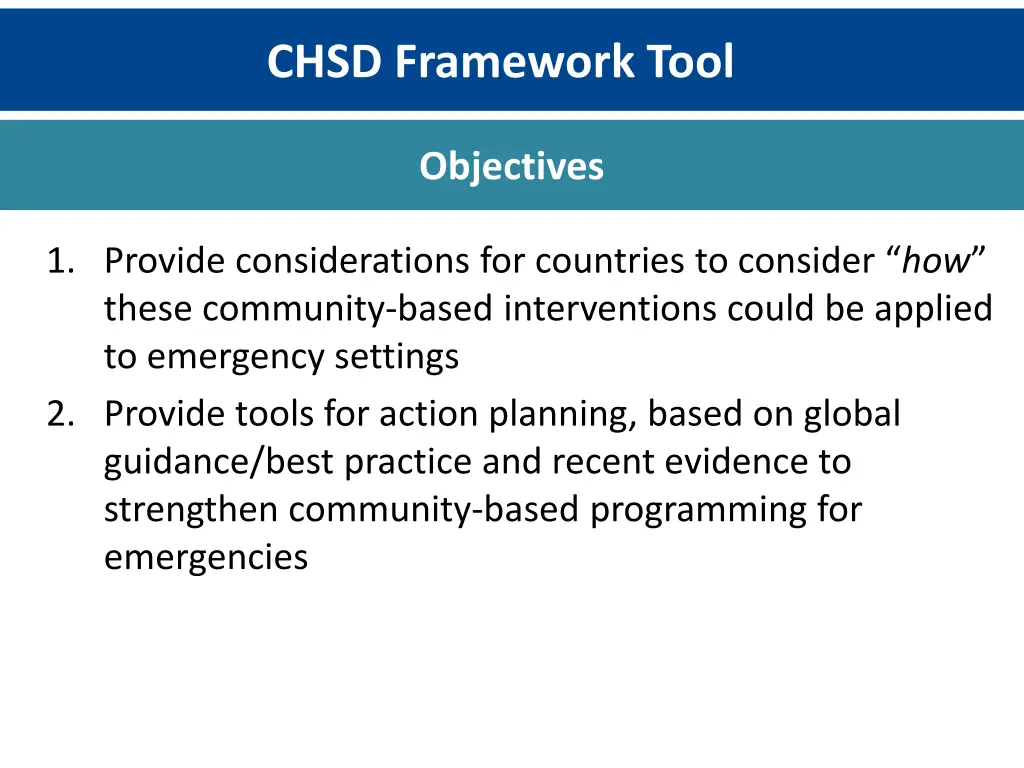 chsd framework tool 2