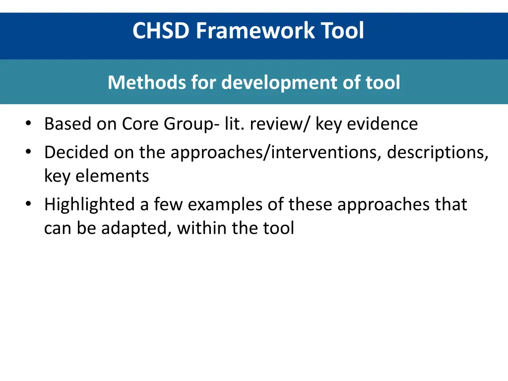 chsd framework tool 3