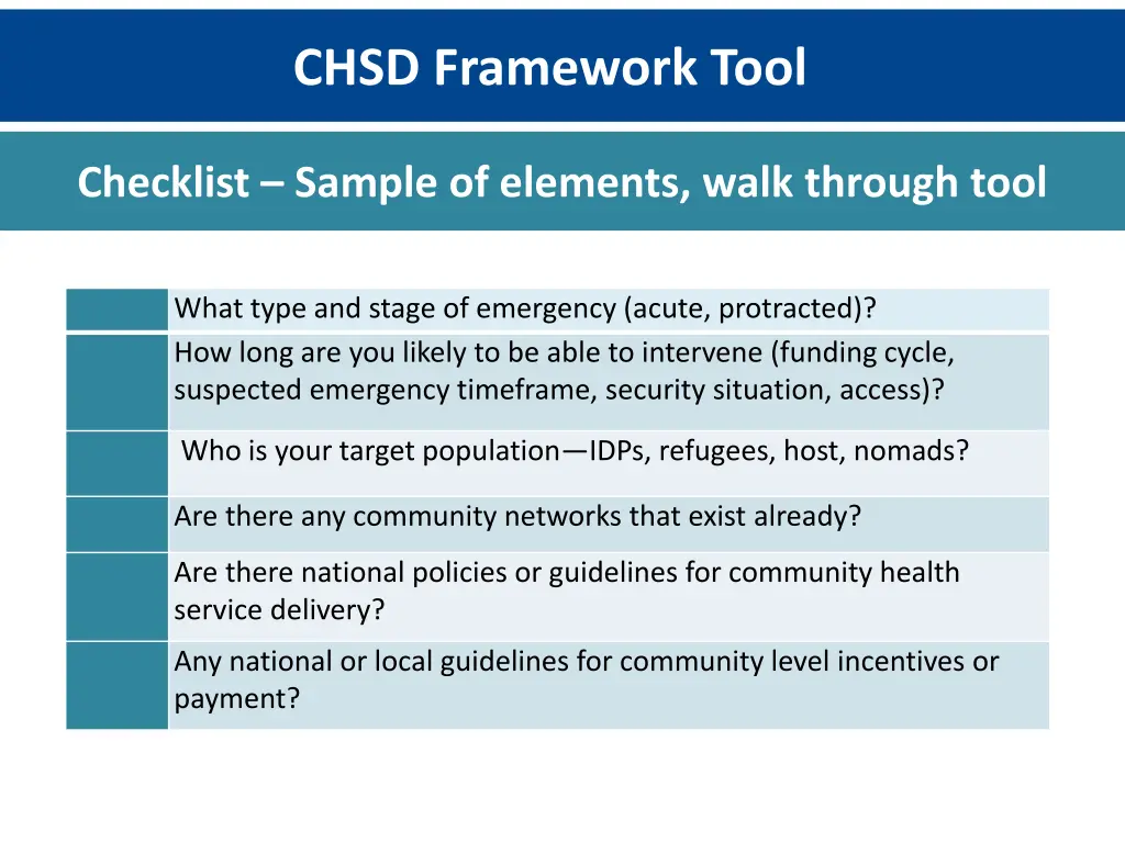 chsd framework tool 7