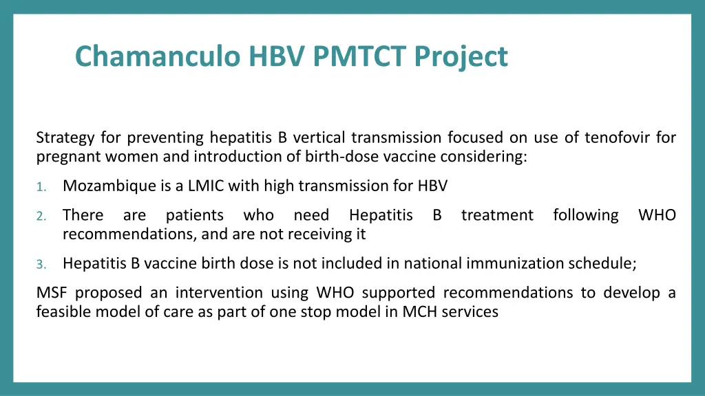 chamanculo hbv pmtct project