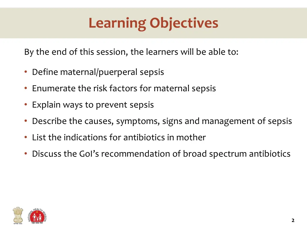 learning objectives