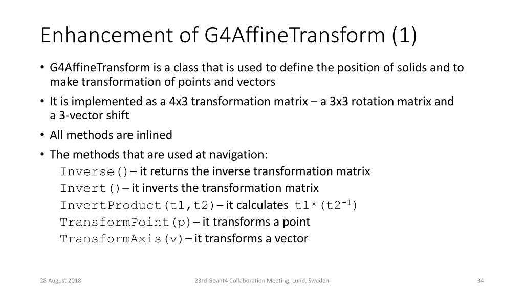 enhancement of g4affinetransform 1