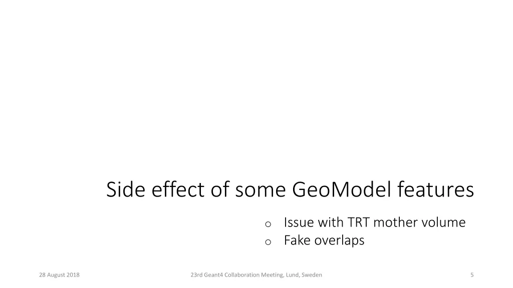 side effect of some geomodel features