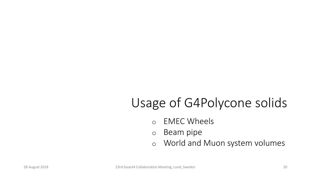 usage of g4polycone solids