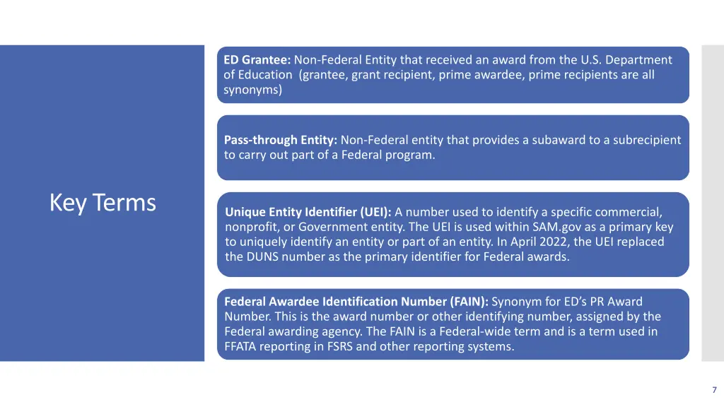 ed grantee non federal entity that received