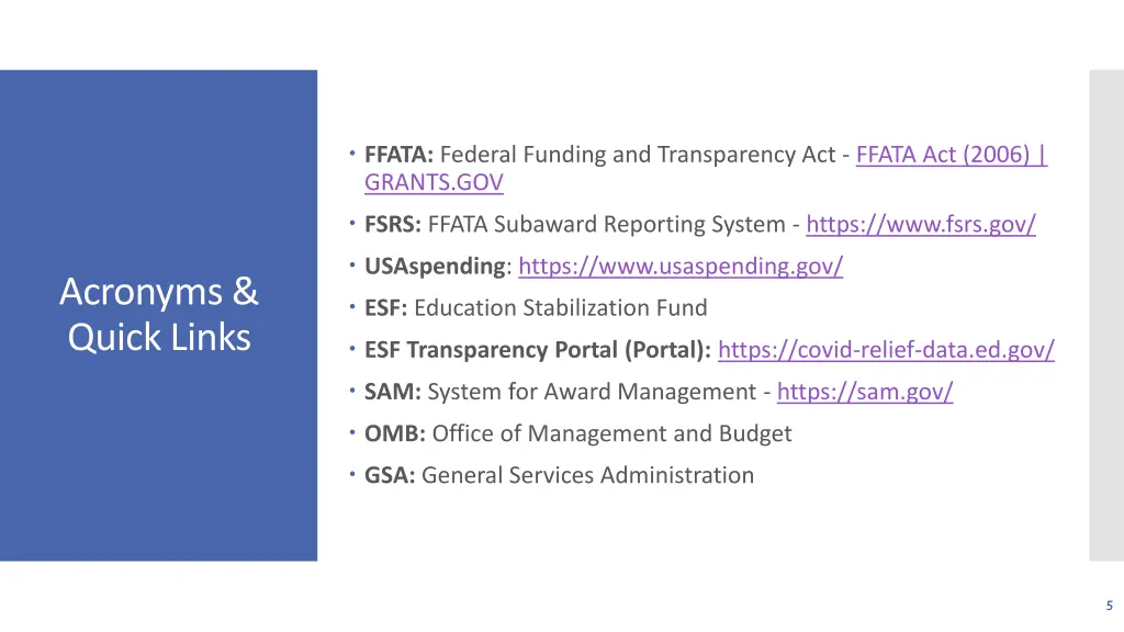 ffata federal funding and transparency act ffata