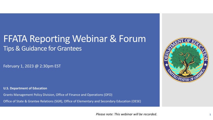 ffata reporting webinar forum tips guidance