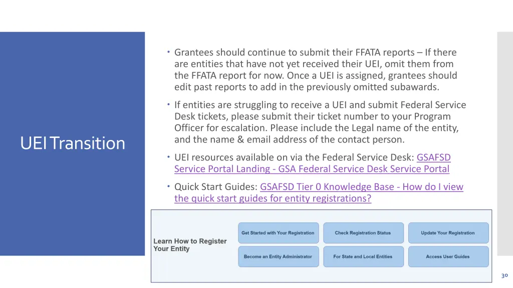 grantees should continue to submit their ffata