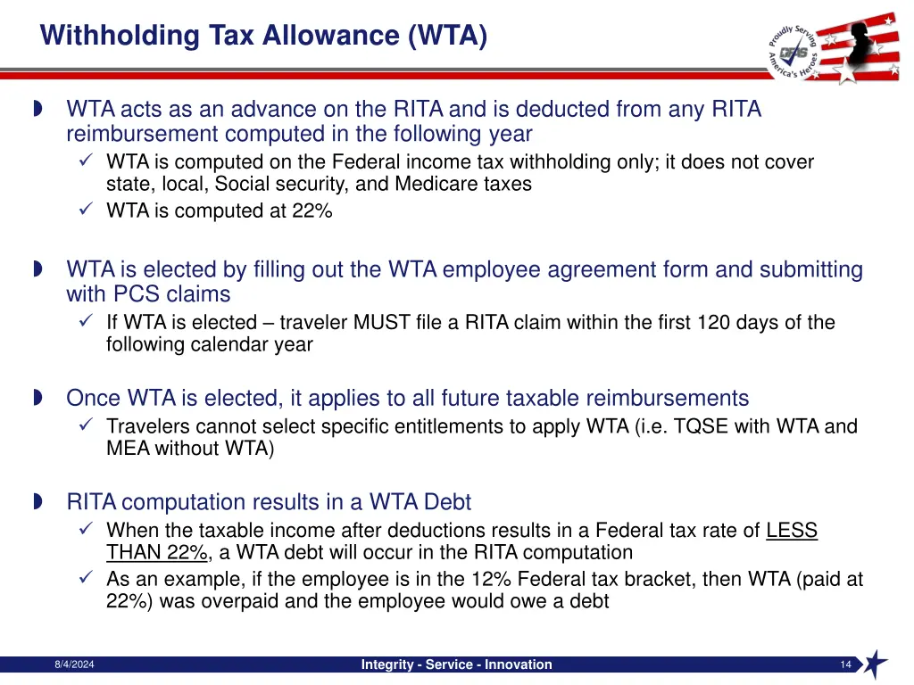 withholding tax allowance wta