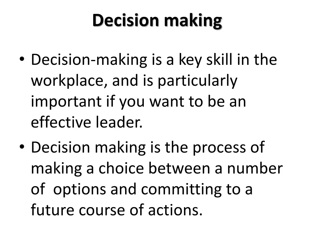 decision making 1