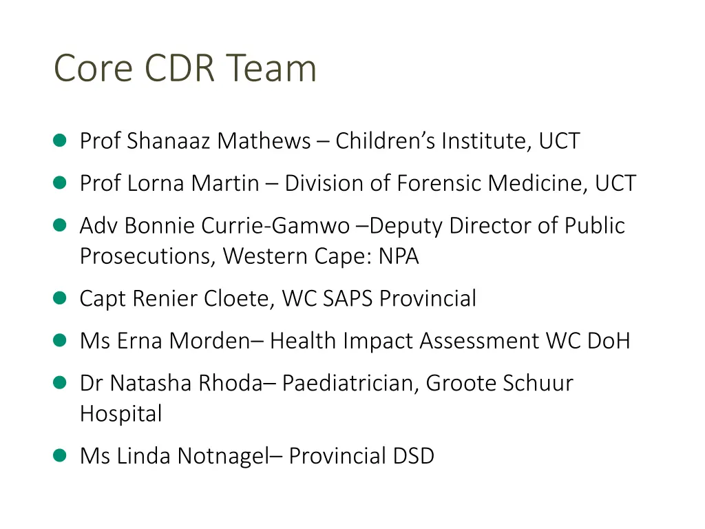 core cdr team