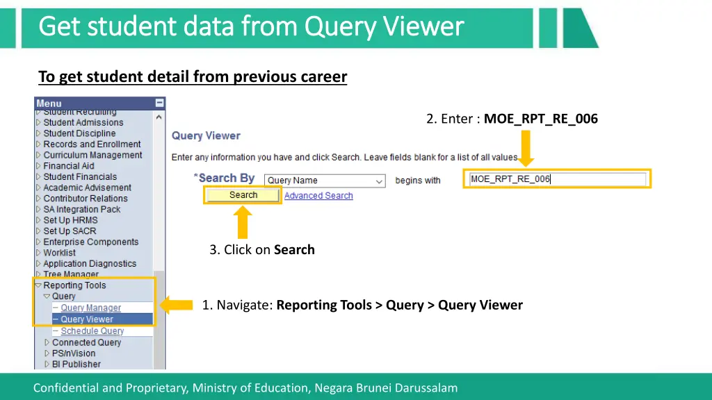 get student data from query viewer get student