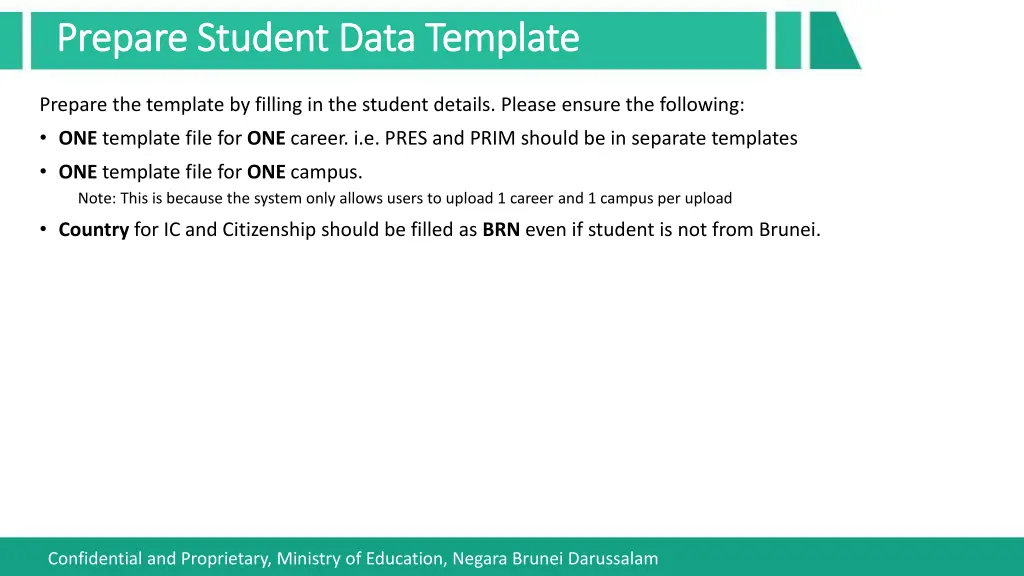 prepare student data template prepare student