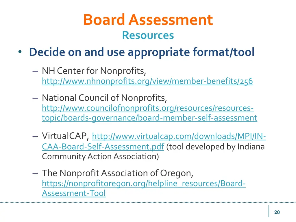 board assessment resources decide