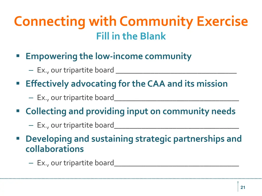 connecting with community exercise fill