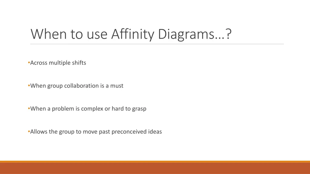 when to use affinity diagrams