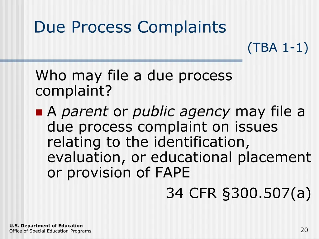 due process complaints