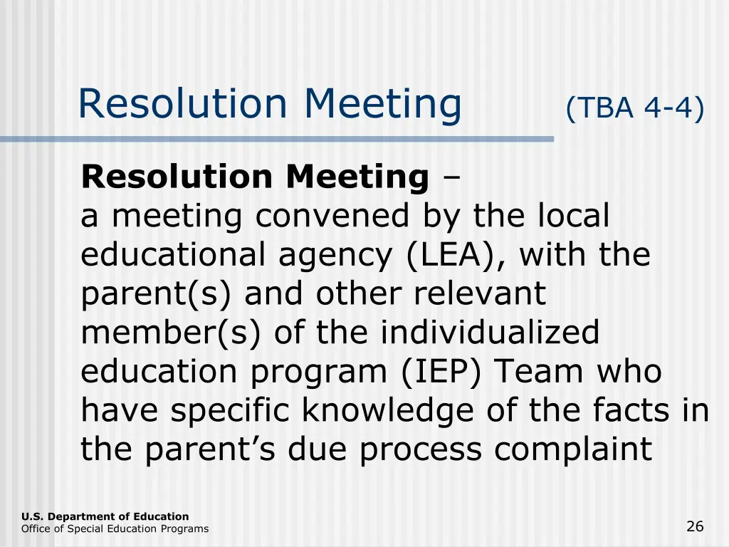 resolution meeting