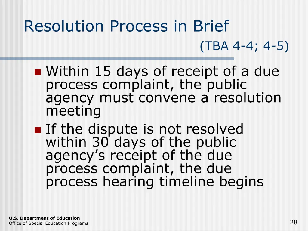 resolution process in brief