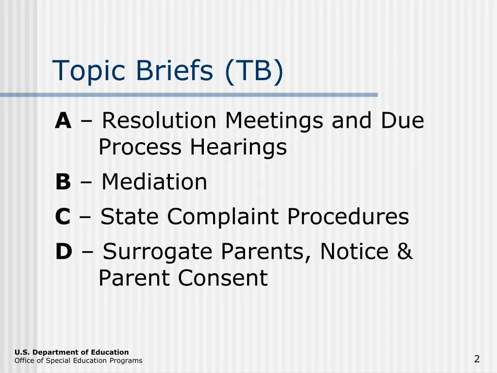 topic briefs tb