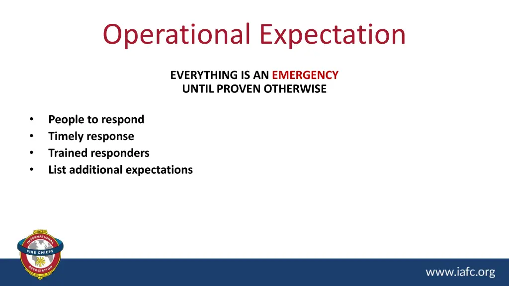 operational expectation