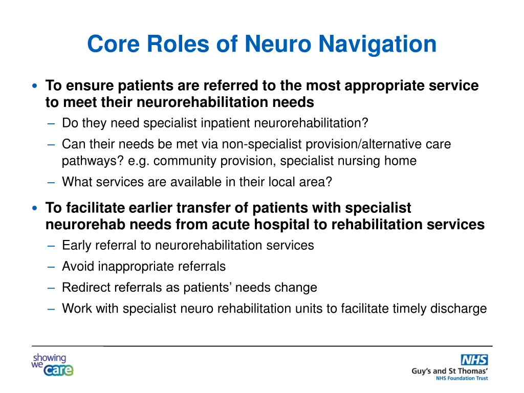 core roles of neuro navigation