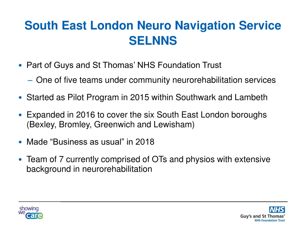 south east london neuro navigation service selnns